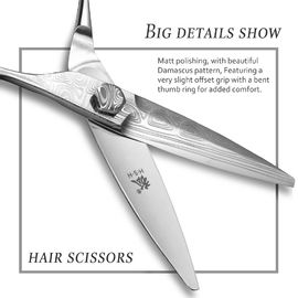 Damascus Pattern Antique Barber Scissors Sliding Cutting Customized Logo