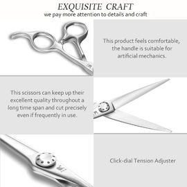 6.0 Inch Professional Barber Scissors Sharp Blade Tip Thin Cutter Head