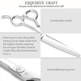7.0 Inch Professional Barber Scissors , Right Handed Japanese Cobalt Shears