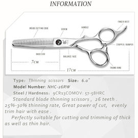 6.0" Professional Barber Scissors , Precise High End Hair Cutting Shears